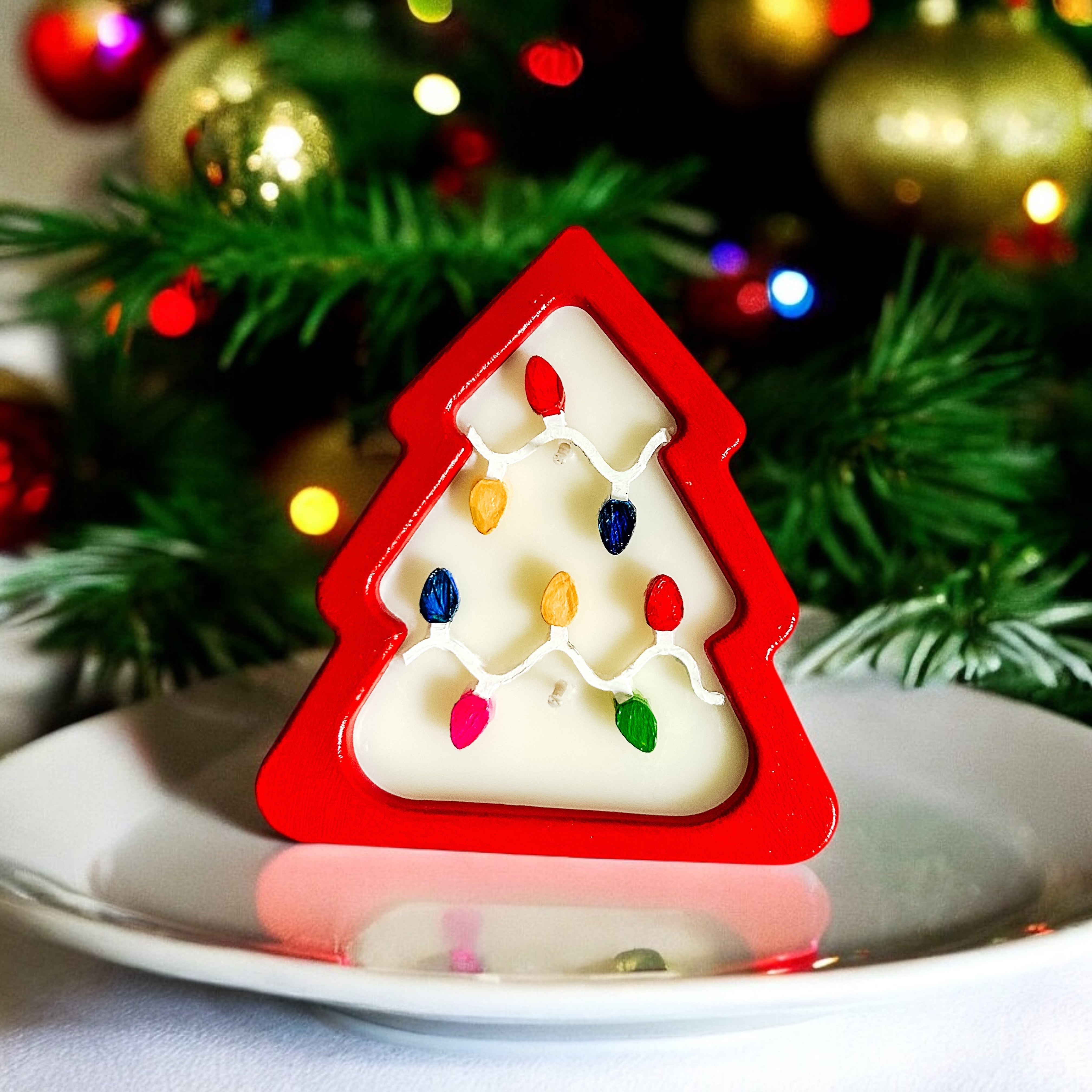 Festive Christmas Tree Candle