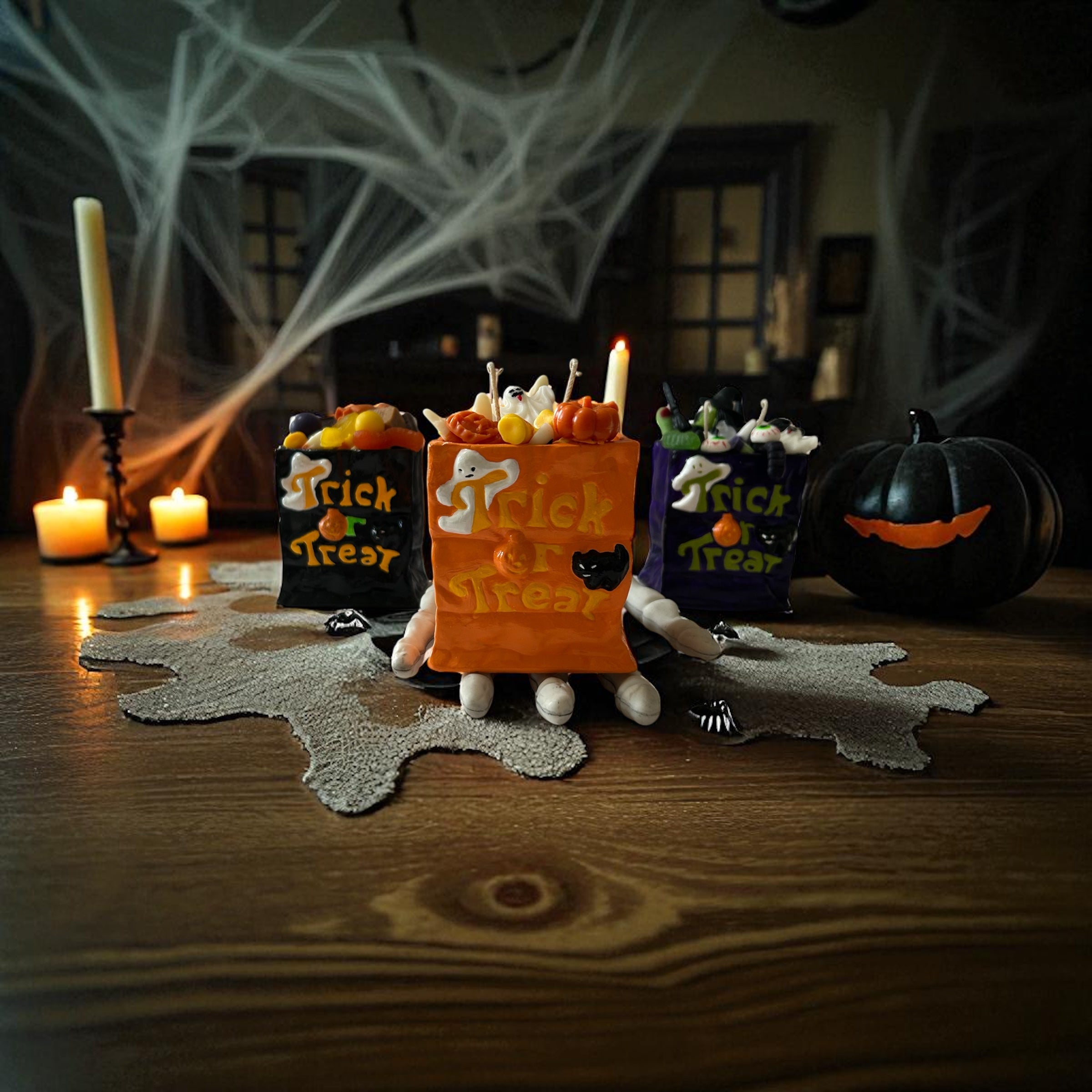 Retro Halloween Trick-or-Treat Bag Candle