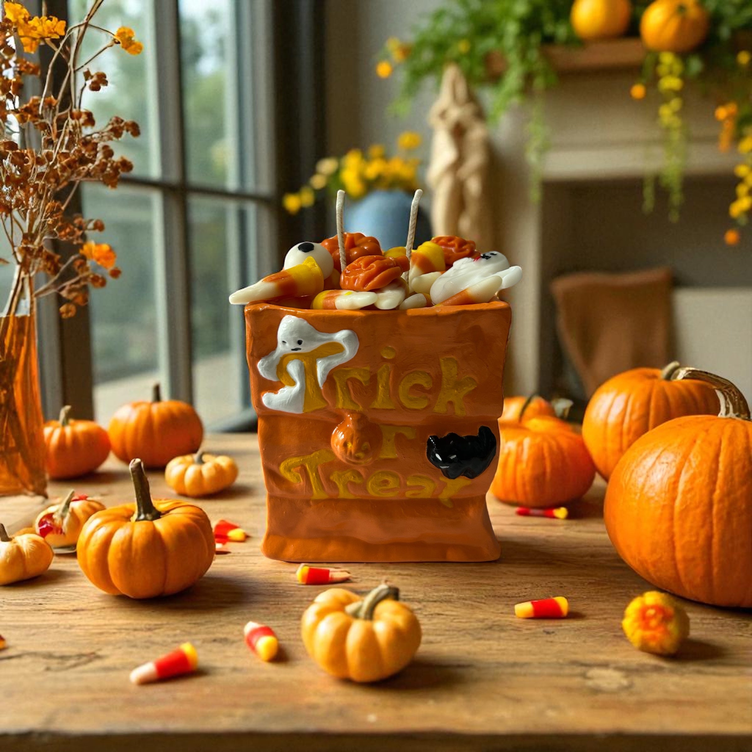Retro Halloween Trick-or-Treat Bag Candle