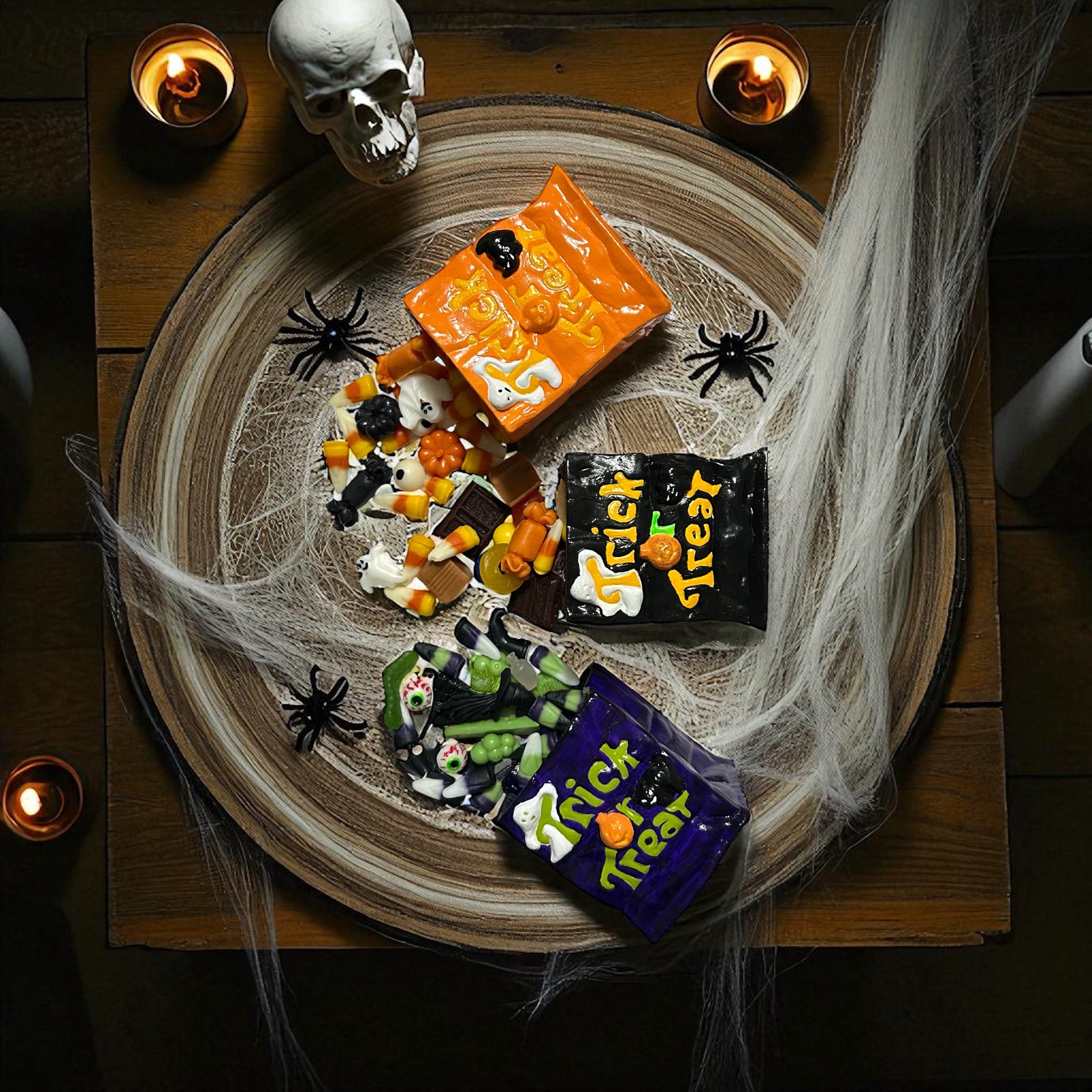 Retro Halloween Trick-or-Treat Bag Candle