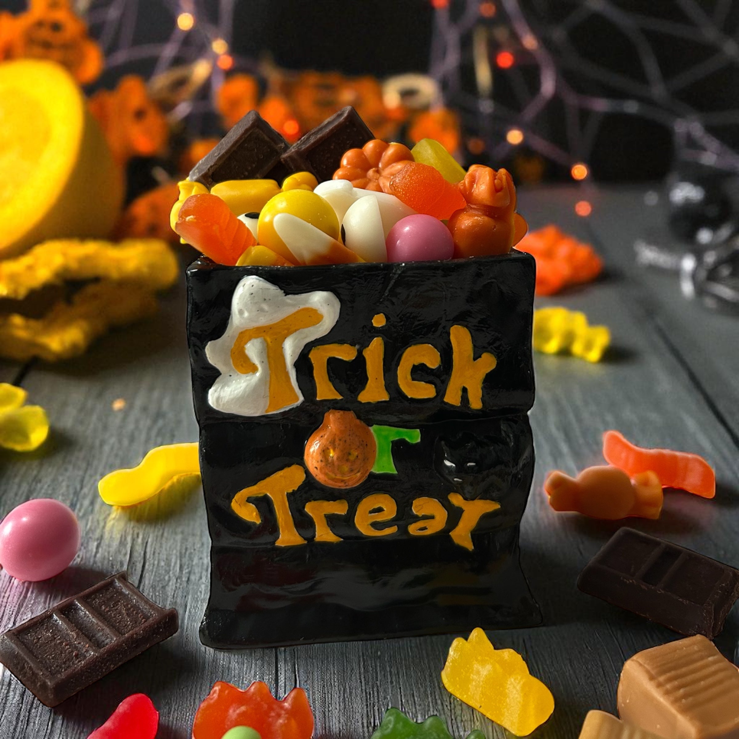 Retro Halloween Trick-or-Treat Bag Candle