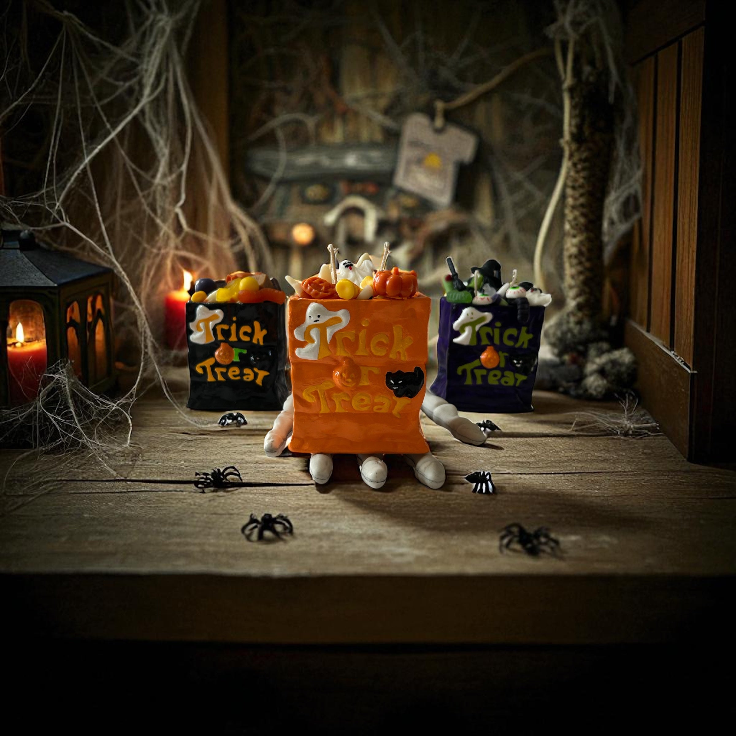 Retro Halloween Trick-or-Treat Bag Candle