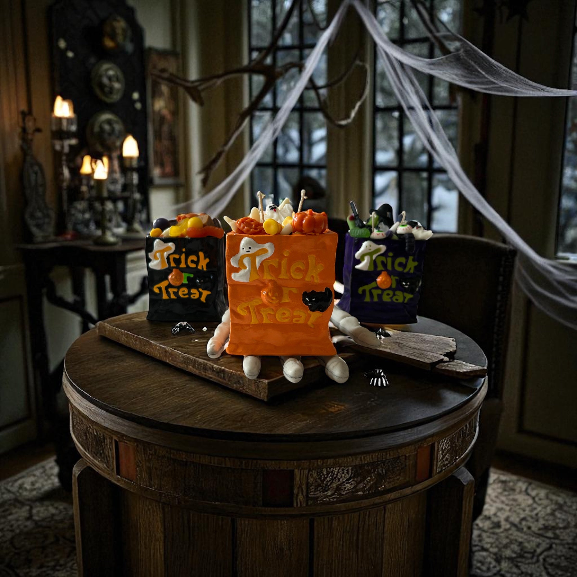 Retro Halloween Trick-or-Treat Bag Candle