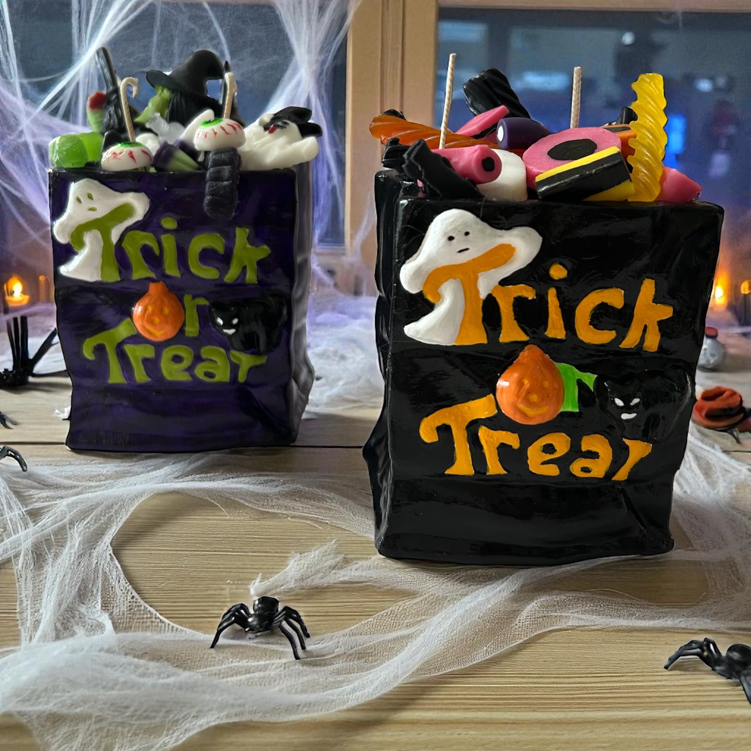 Retro Halloween Trick-or-Treat Bag Candle